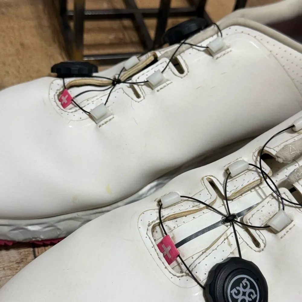 G/Fore G/Drive Golf Shoes Snow White Pink Men's Size 14 PRAY FOR BIRDIES